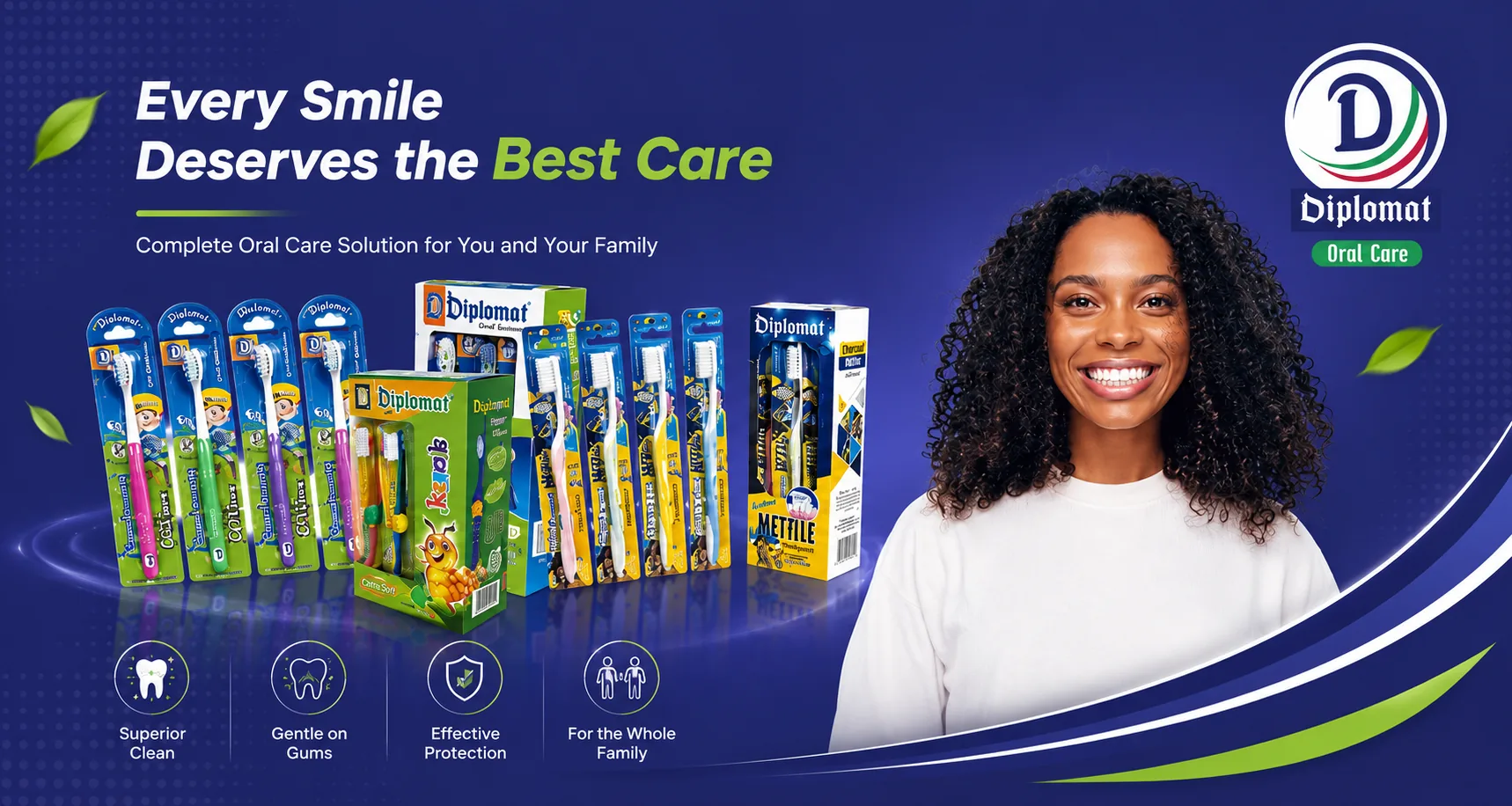 Every smile deserves the best care: Diplomat toothbrushes for the whole family